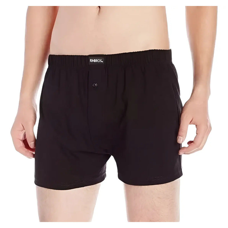 Boxer Shorts Rinbros 401 Hombre Algodón Liso 3 Piezas