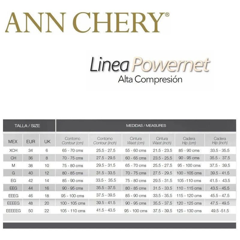 Cinturilla Faja Powernet Broches 1024 Ann Chery Colombiana Color Negro Talla L (36)