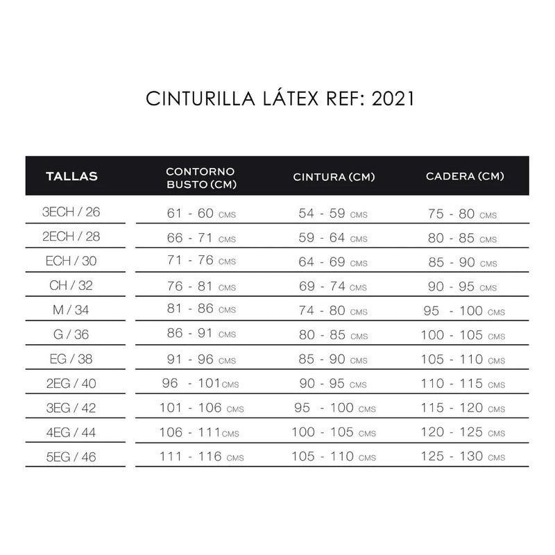 Faja Cinturilla Látex Reductora Ann Chery 2021 3 Broches Color Negro Talla Ech/30