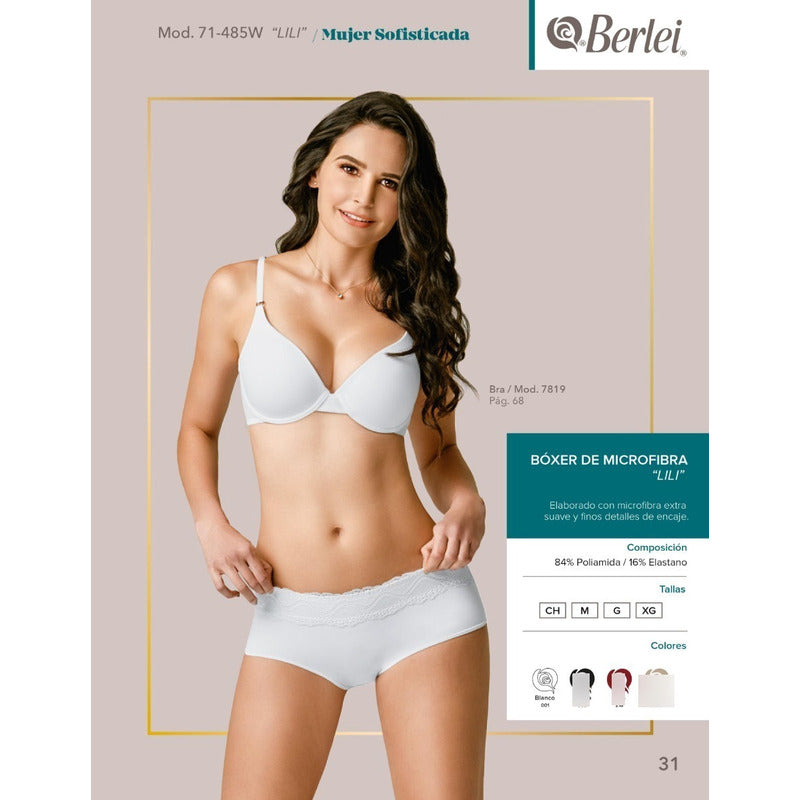 Bóxer Berlei Mujer Sofisticada 71-485w 3 Pzas.