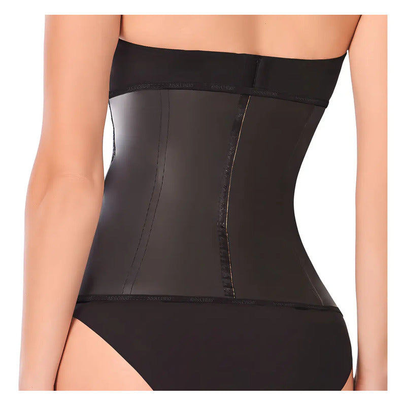 Faja Cinturilla Látex Reductora Ann Chery 2021 3 Broches Color Negro Talla Ech/30