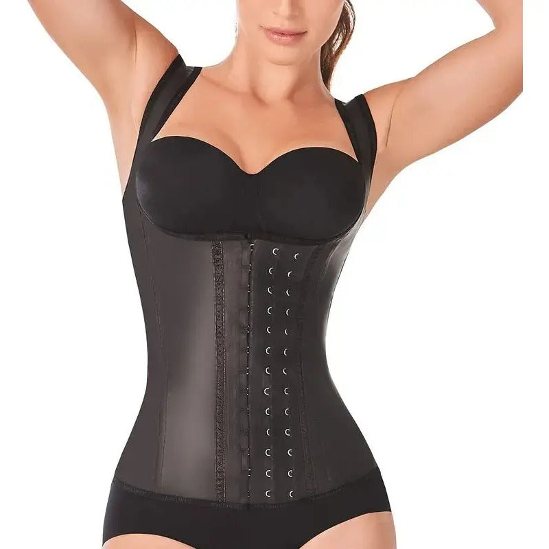 Faja Colombiana Annchery, Chaleco Látex 3 Hooks 2027 Color Negro Talla M