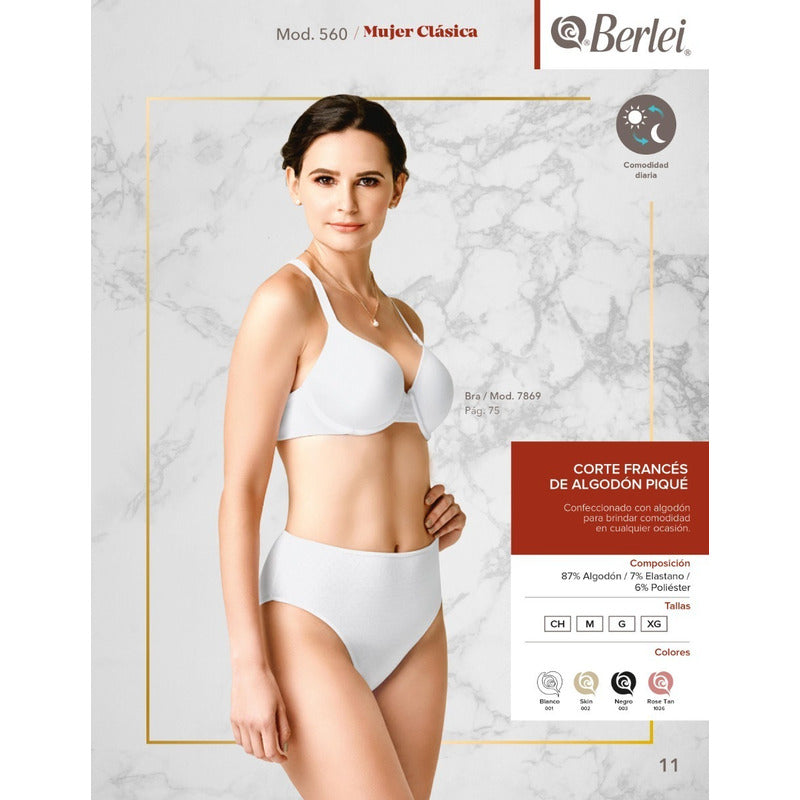 Pantaleta Berlei Algodón Corte Francés Paquete Con 3