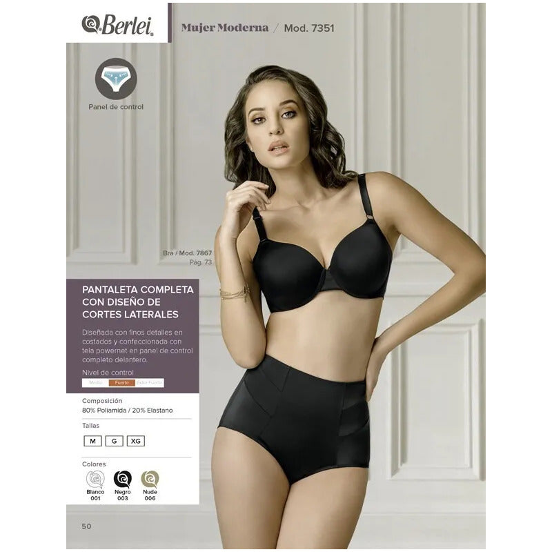 Panty Completa Con Refuerzo Control Fuerte Berlei 7351 Mujer Color Nude Talla M