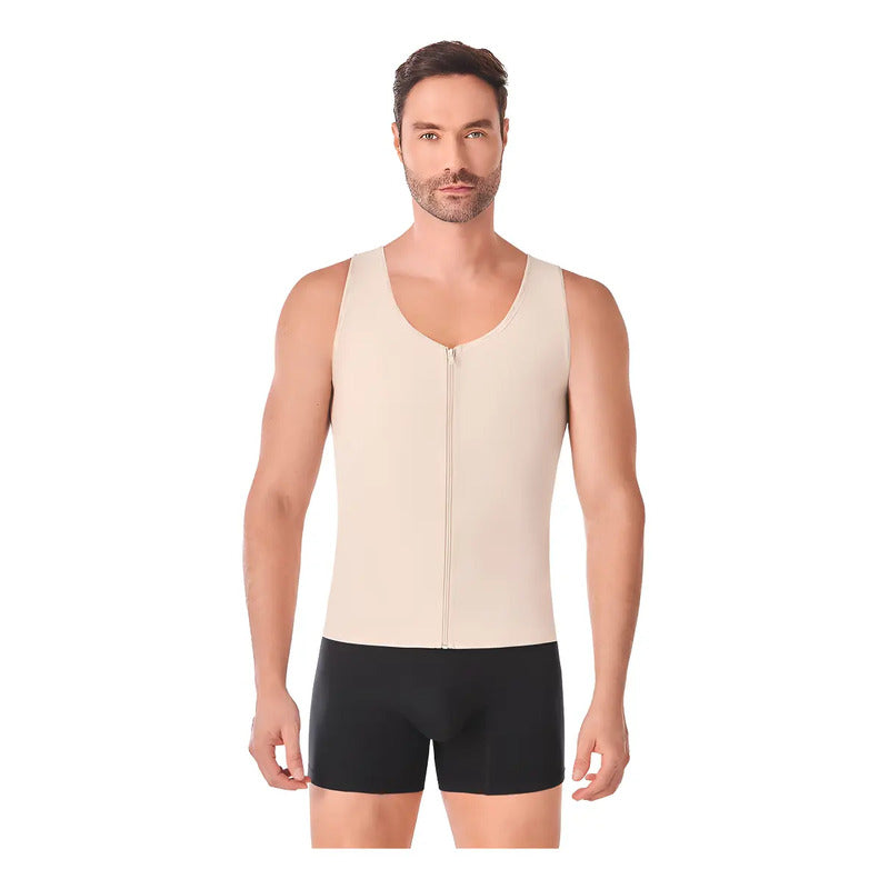 Chaleco Reductor Para Hombre Ann Chery 2034 Corrige Postura Color Beige Talla G/36