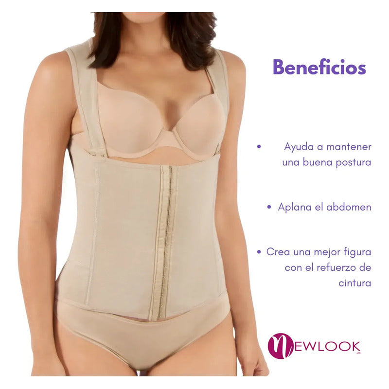 Chaleco Faja Modeladora Cintura Y Corrector Postura Newlook Color Nude Talla G