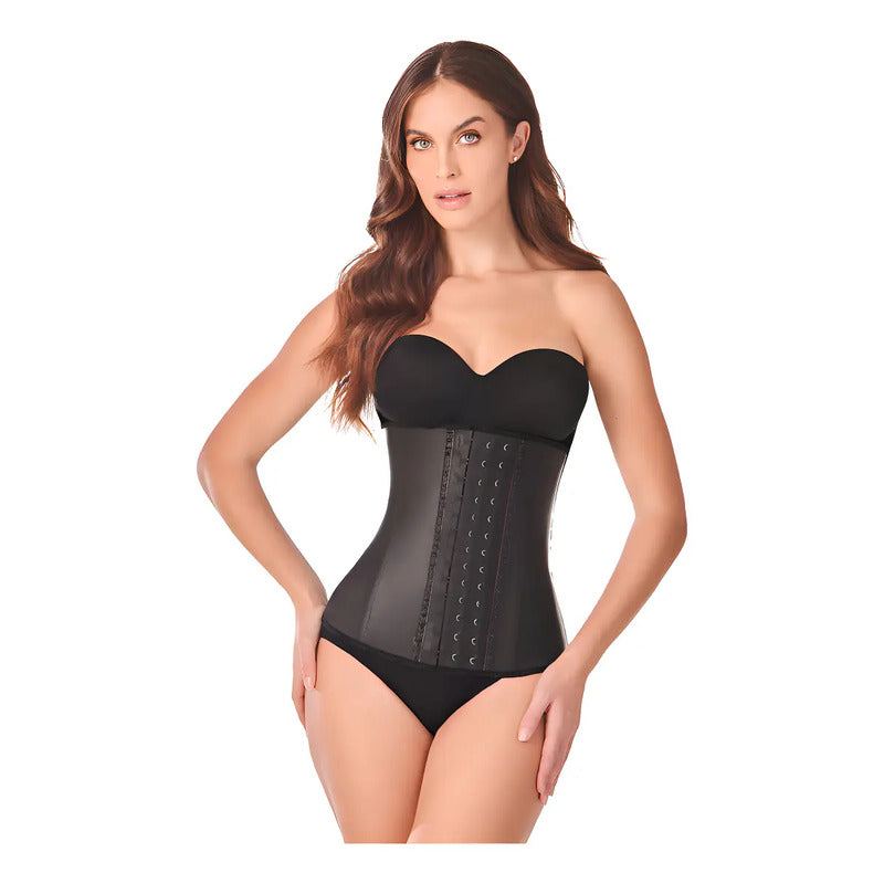 Faja Cinturilla Látex Reductora Ann Chery 2021 3 Broches Color Negro Talla Ech/30