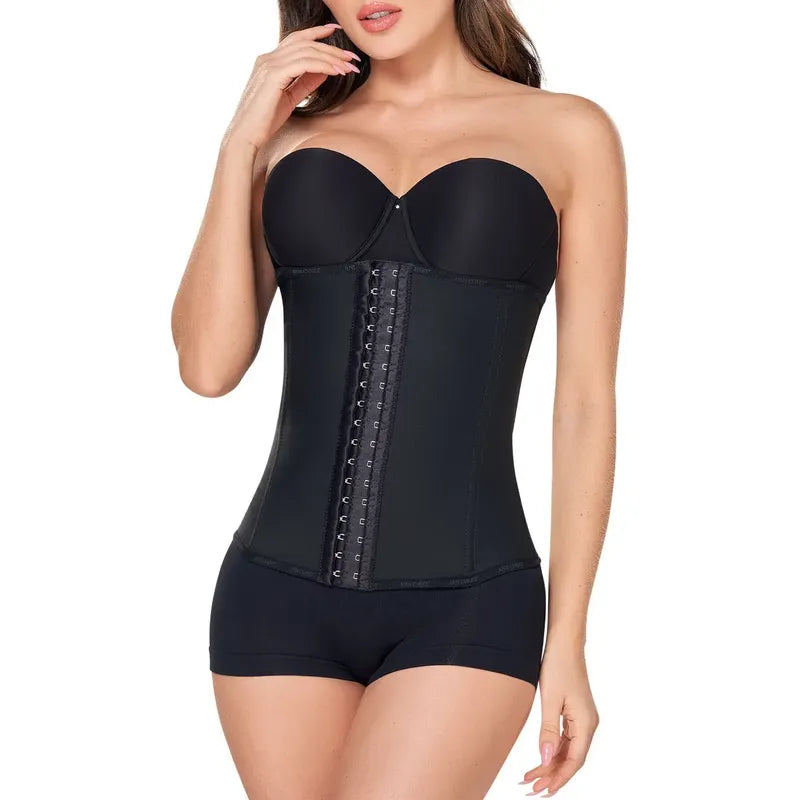 Faja Cinturilla Moldeadora Ann Chery 1024b Con Broches Color Negro Talla Ech/30