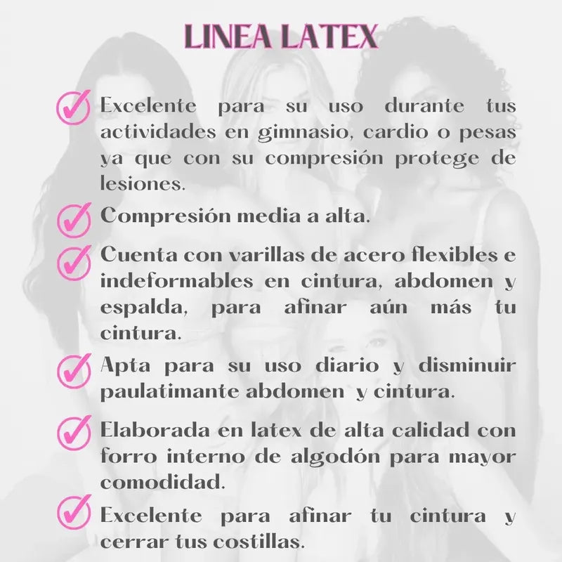 Faja Cinturilla Reductora Ann Chery 2021 Látex 3 Broches Color Negro Talla Eeg/40