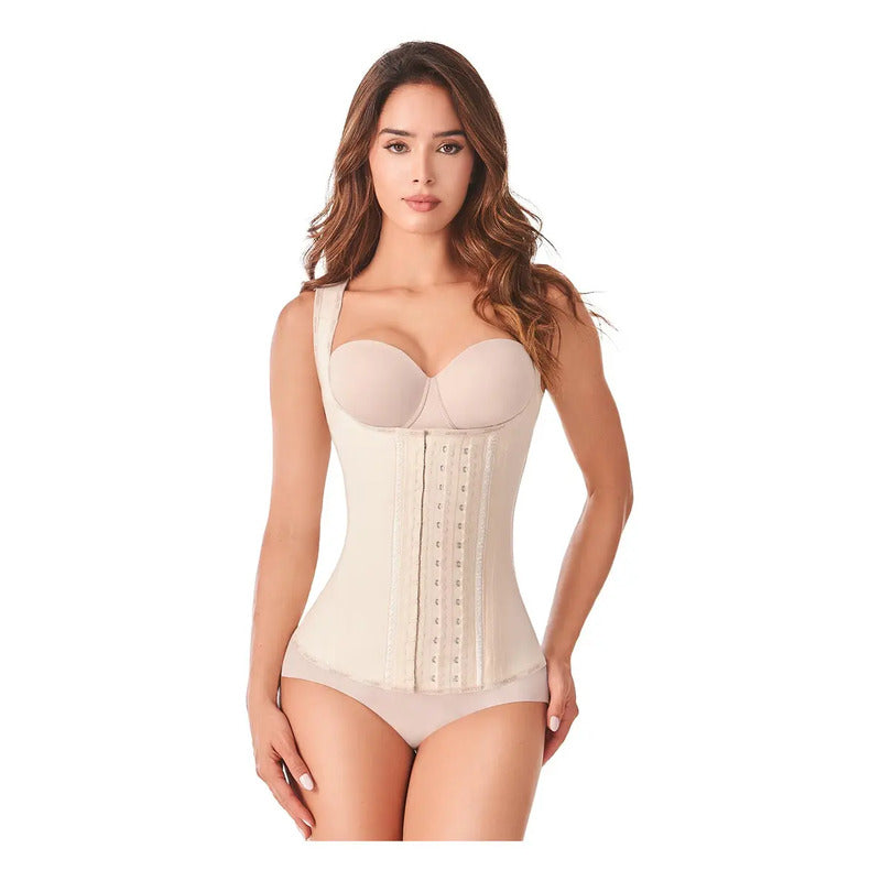 Faja Ann Chery Chaleco De Latex 2027 Modelador Termico Color Beige Talla Extra Chica Cintura 60-65