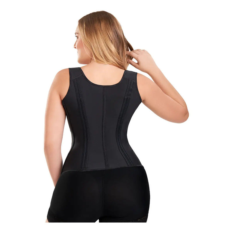 Faja Tipo Chaleco 3 Broches Ann Chery 5281 Reloj De Arena Color Negro Talla Eeg/40