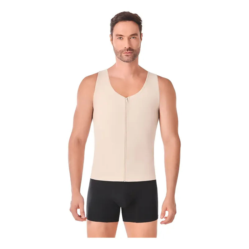 Chaleco Reductor Para Hombre Ann Chery 2034 Corrige Postura Color Beige Talla Eeg/40
