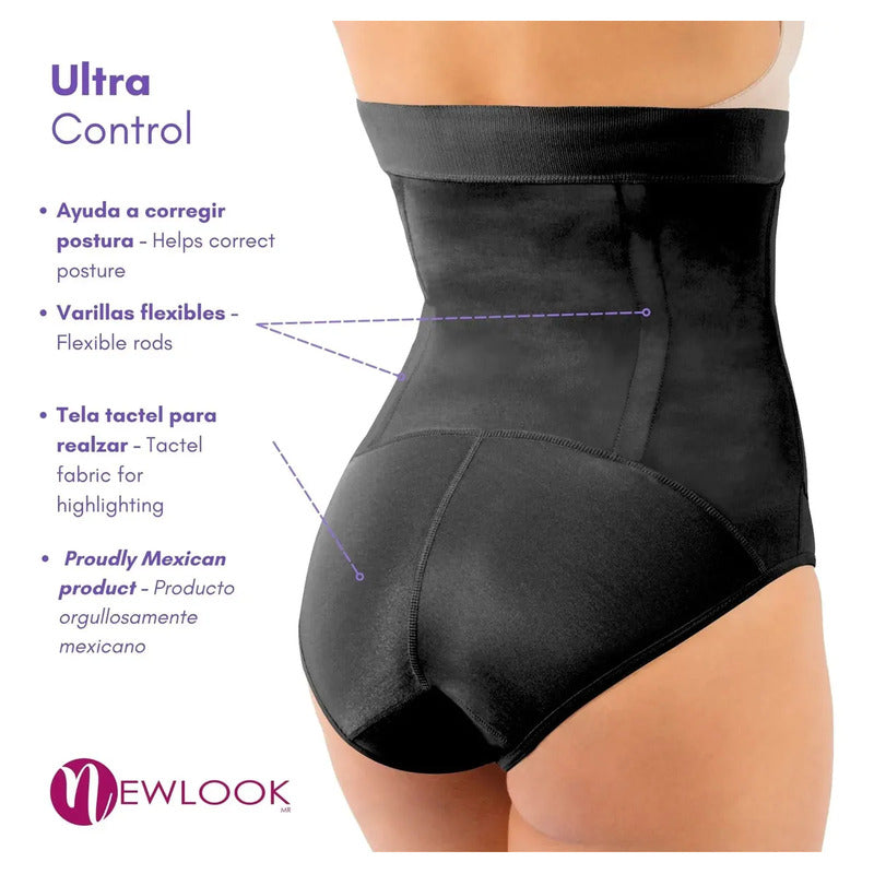 Panty Faja Cinturilla Ultra Control New Look Color Negro Talla S
