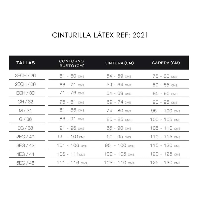 Faja Cinturilla Reductora Ann Chery 2021 Látex 3 Broches Color Negro Talla Eeg/40