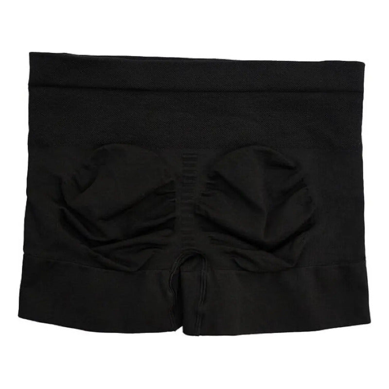 Faja Reductora Levanta Glúteos Para Mujer, De Microfibra Negra Talla Chica Negro Chica (28-30)