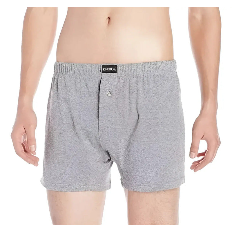 Boxer Shorts Rinbros 401 Hombre Algodón Liso 3 Piezas