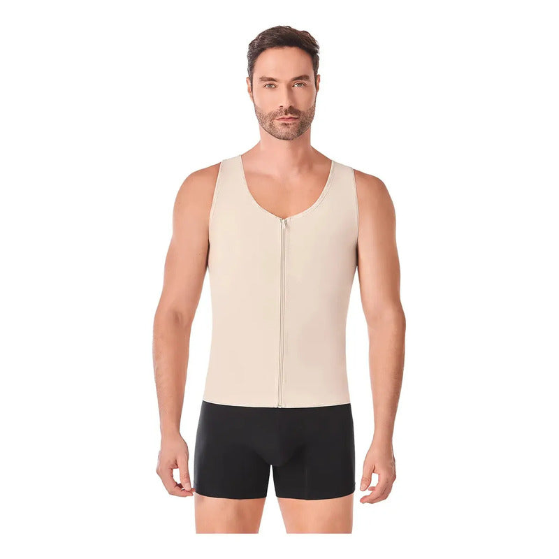 Faja Chaleco Postoperatorio Hombre Ann Chery 2034 Moldeador Color Beige Talla Xl