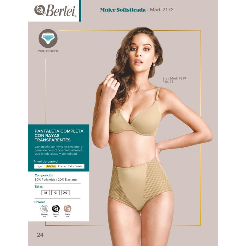 Pantaleta Completa Rayas Transparentes Lykra Modelo 2172