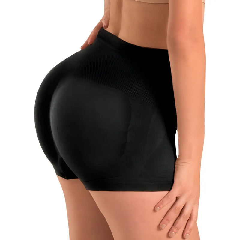 Faja Levanta Glúteos Y Refuerzo Abdominal De Microfibra Negra Talla Grande Negro Grande (36-38)
