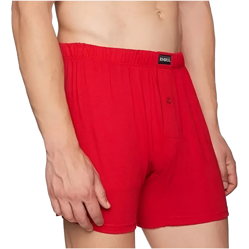 Boxer Shorts Rinbros 401 Hombre Algodón Liso 3 Piezas